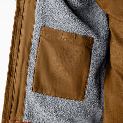 Duck Canvas High Pile Fleece Lined Jacket - Rinsed Brown Duck (RBD)