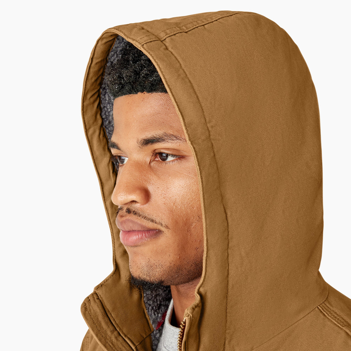 Duck Canvas High Pile Fleece Lined Jacket - Rinsed Brown Duck (RBD)