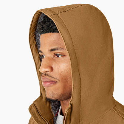 Duck Canvas High Pile Fleece Lined Jacket - Rinsed Brown Duck (RBD)