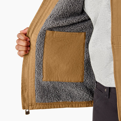 Duck Canvas High Pile Fleece Lined Jacket - Rinsed Brown Duck (RBD)