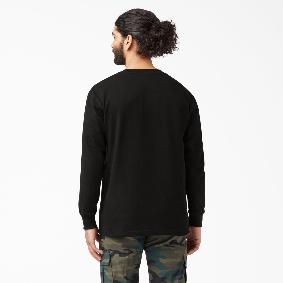 Heavyweight Long Sleeve Pocket T-Shirt - Black (BK)
