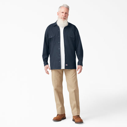 FLEX Relaxed Fit Long Sleeve Work Shirt - Dark Navy (DN)