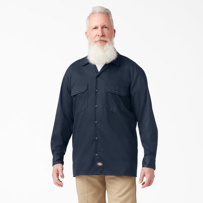 FLEX Relaxed Fit Long Sleeve Work Shirt - Dark Navy (DN)
