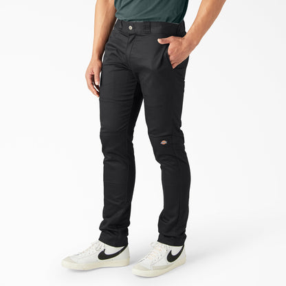 FLEX Skinny Fit Double Knee Work Pants - Black (BK)