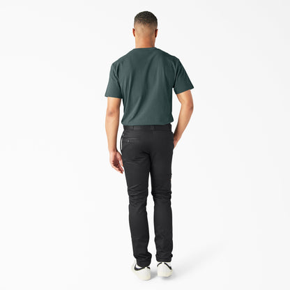 FLEX Skinny Fit Double Knee Work Pants - Black (BK)