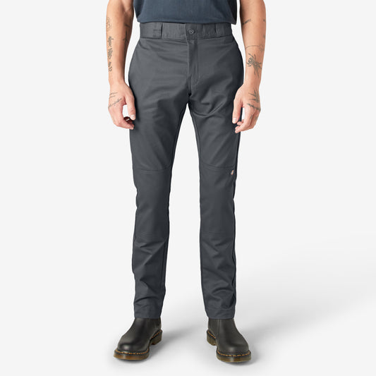 FLEX Skinny Fit Double Knee Work Pants - Charcoal Gray (CH)