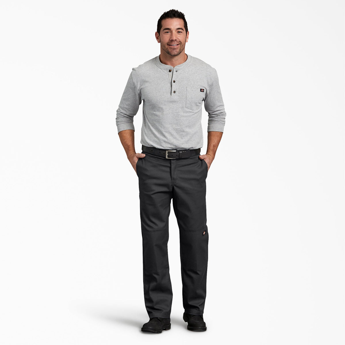 FLEX Regular Fit Double Knee Work Pants - Black (BK)
