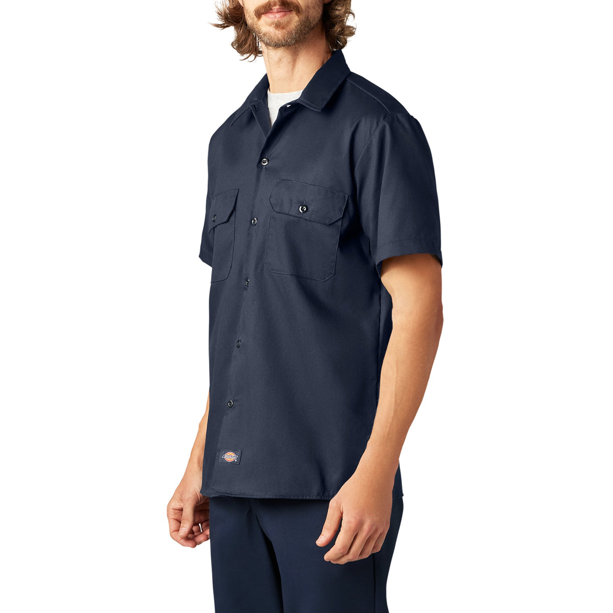 FLEX Slim Fit Short Sleeve Work Shirt - Dark Navy (DN)