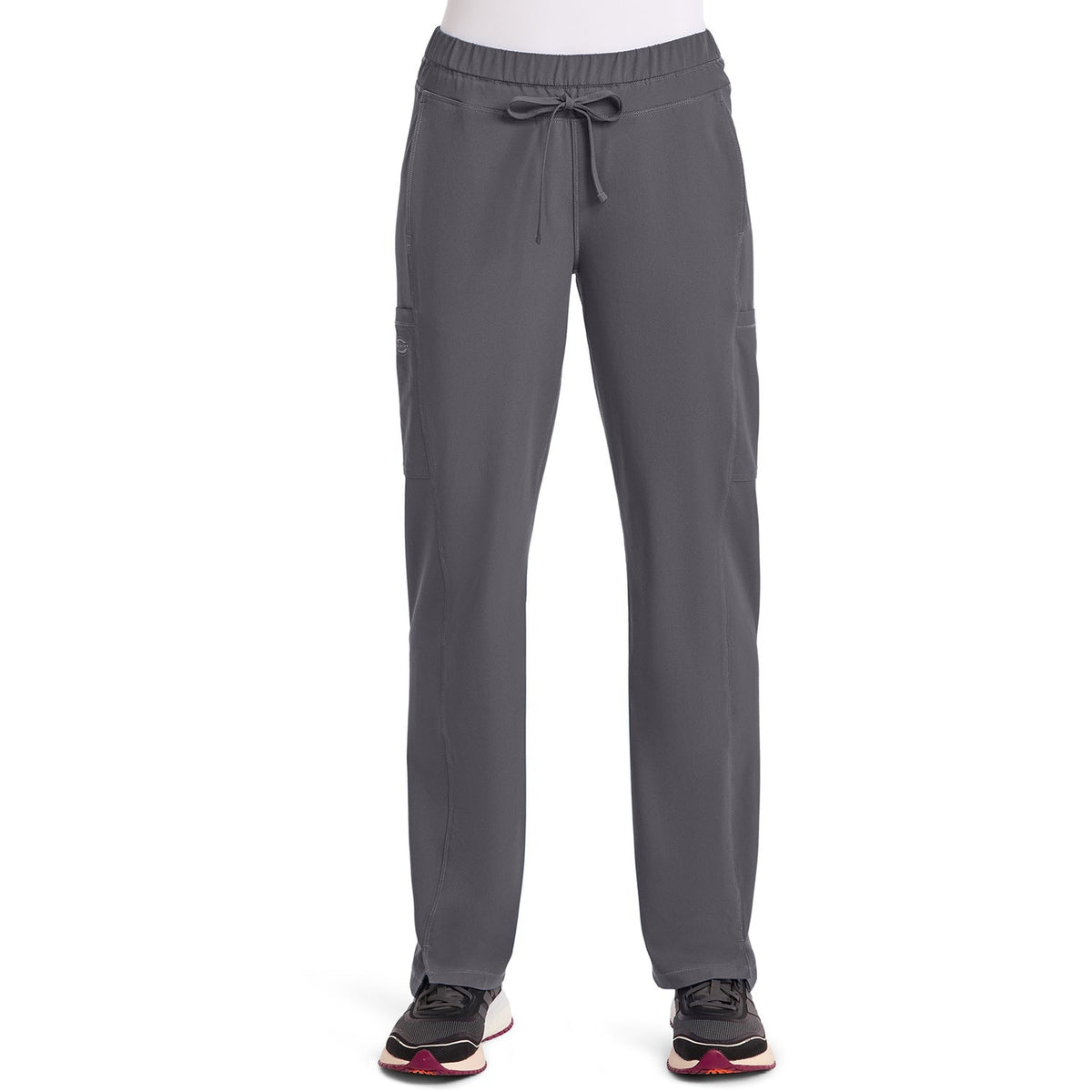 Women's Dynamix Mid Rise Straight Leg Drawstring Scrub Pant - Pewter Gray (PEW)