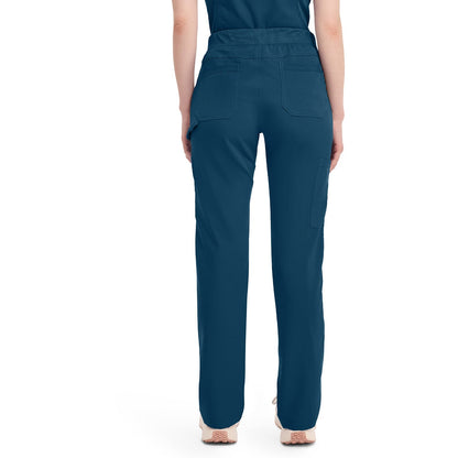 Women's Balance Mid Rise Tapered Leg Pull-On Scrub Pant - Caribbean Blue (CRB)