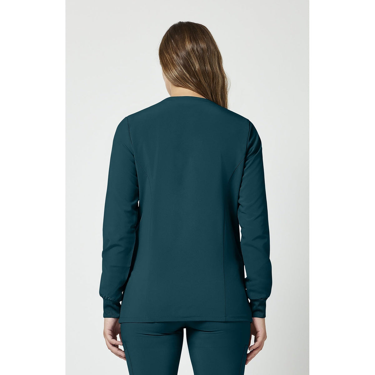 Women's EDS Essentials Snap Front Warm-Up Scrub Jacket - Caribbean Blue (CRB)