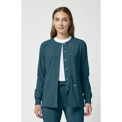 Women's EDS Essentials Snap Front Warm-Up Scrub Jacket - Caribbean Blue (CRB)