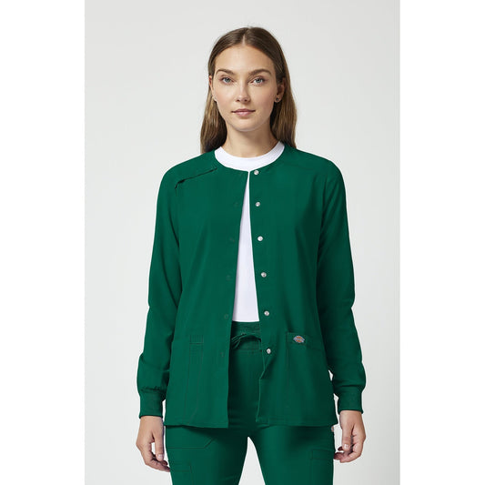 Women's EDS Essentials Snap Front Warm-Up Scrub Jacket - Hunter Green (GH)