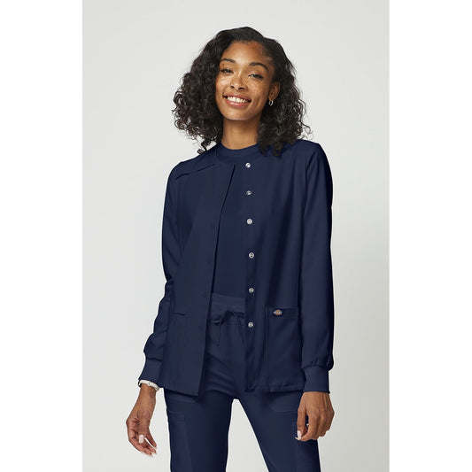Women's EDS Essentials Snap Front Warm-Up Scrub Jacket - NAVY (0NV)