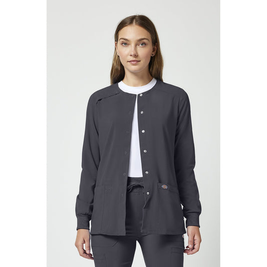 Women's EDS Essentials Snap Front Warm-Up Scrub Jacket - Pewter Gray (PEW)