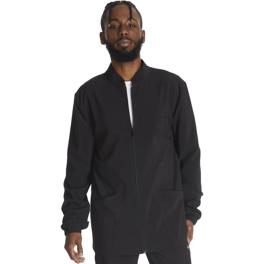Men's EDS Essentials Zip Front Scrub Jacket - Black (BLK)