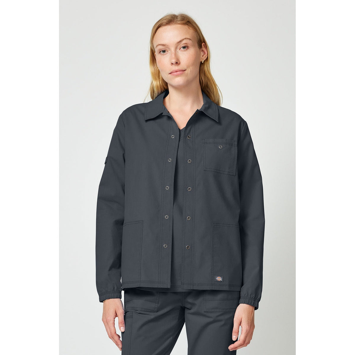 Women's Forge Snap Front Scrub Jacket - Pewter Gray (PEW)
