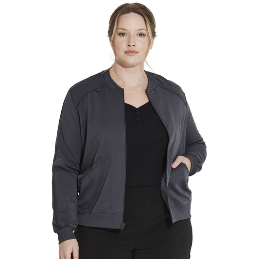 Women's Balance Zip Front Scrub Jacket - Pewter Gray (PEW)