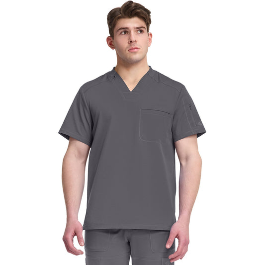 Men's Dynamix Tuckable V-Neck Scrub Top - Pewter Gray (PEW)