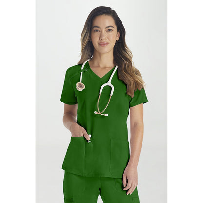 Women's EDS Essentials V-Neck Scrub Top - Fern (E2R)