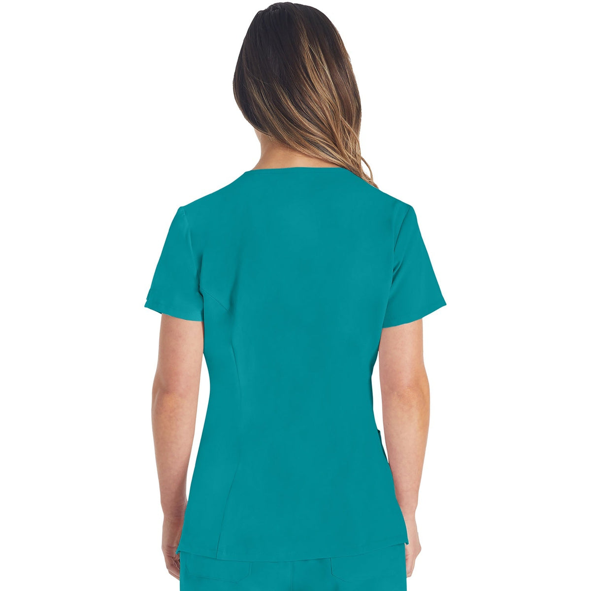 Women's EDS Essentials V-Neck Scrub Top - Teal Blue (TLB)