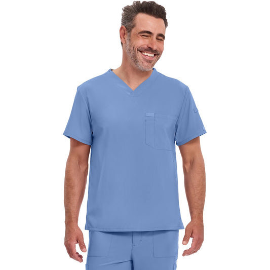 Men's EDS Essentials Tuckable V-Neck Scrub Top - Ceil Blue (CBL)