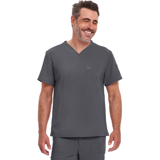 Men's EDS Essentials Tuckable V-Neck Scrub Top - Pewter Gray (PEW)