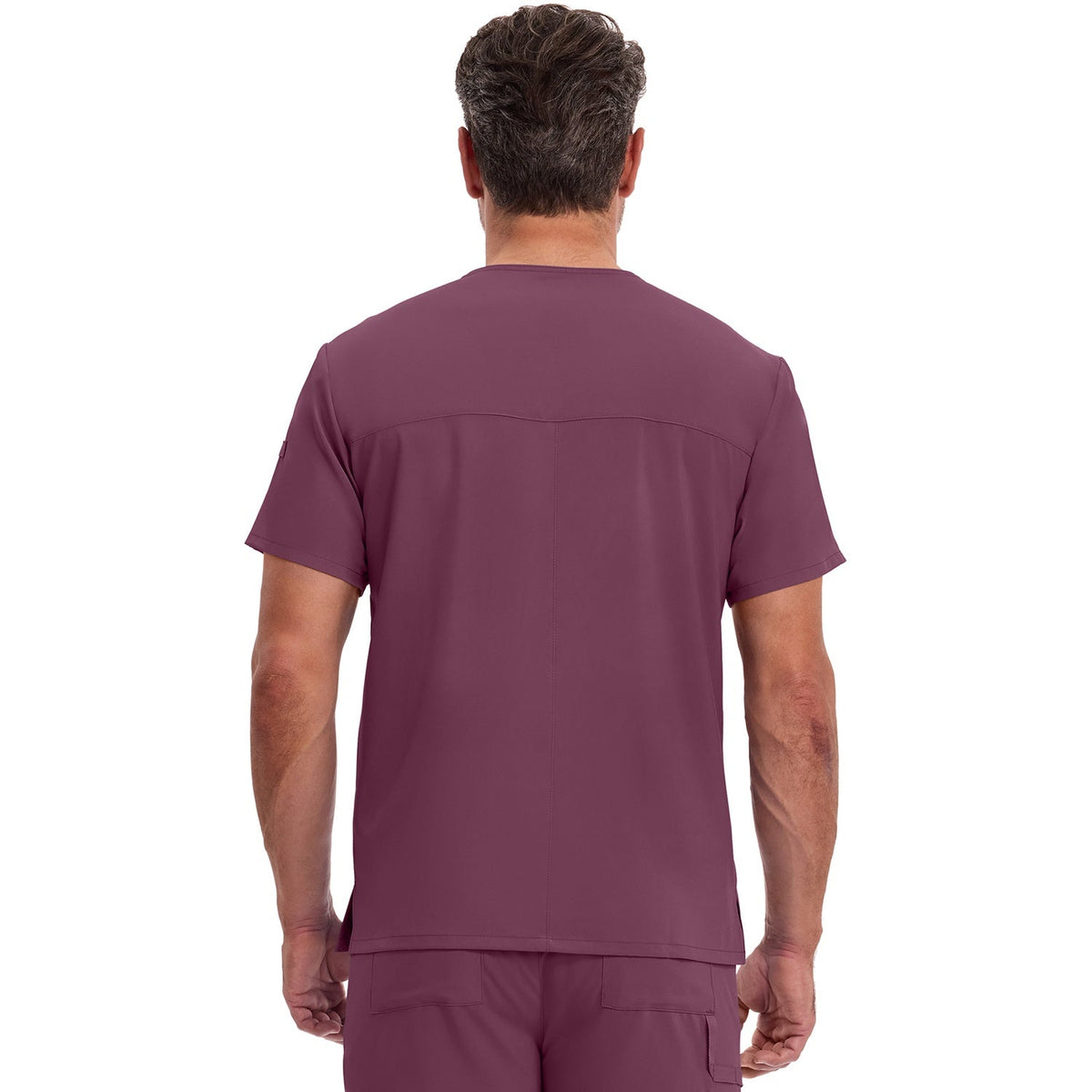 Men's EDS Essentials Tuckable V-Neck Scrub Top - Wine (WIN)