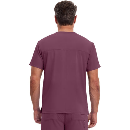 Men's EDS Essentials Tuckable V-Neck Scrub Top - Wine (WIN)