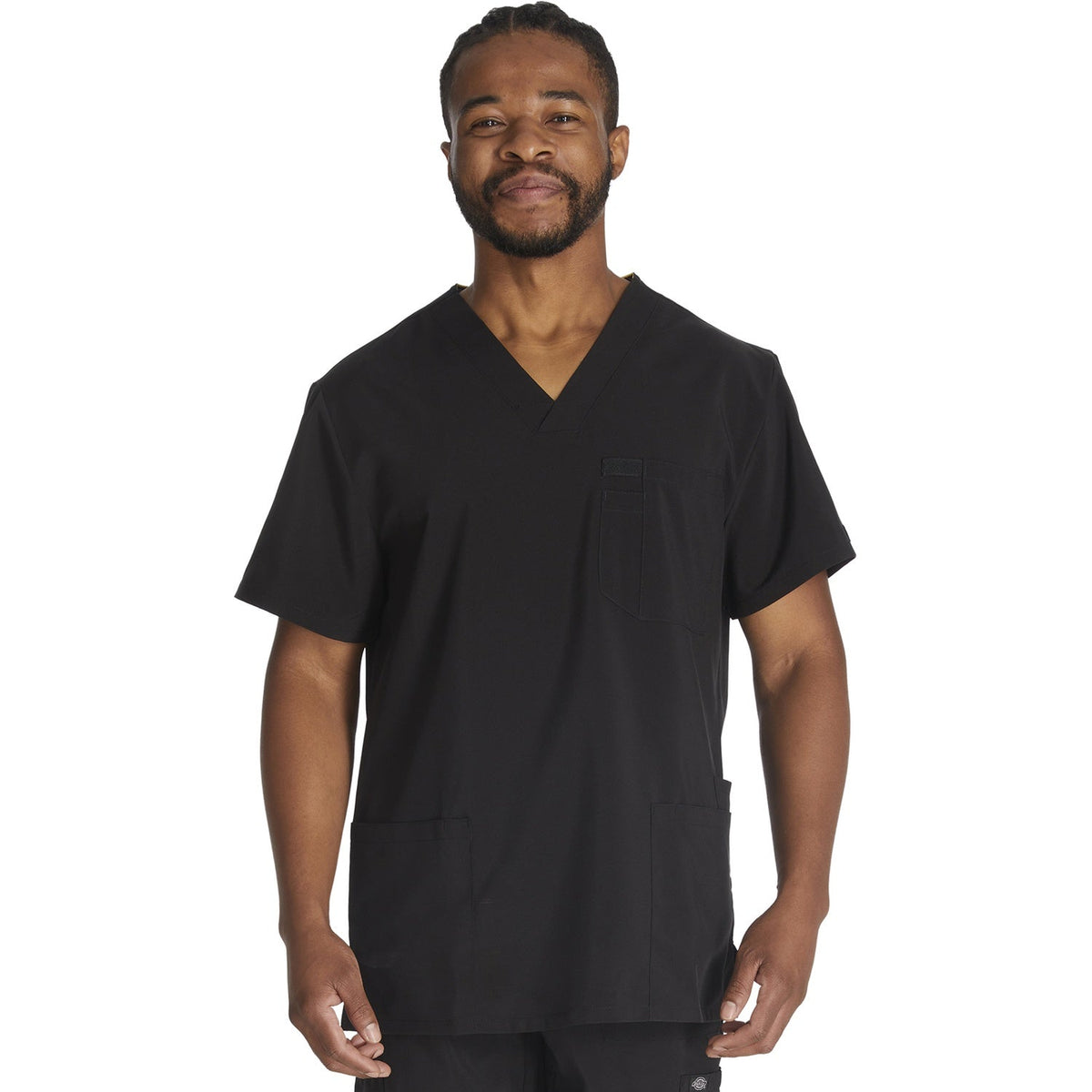 Men's EDS Essentials V-Neck Scrub Top - Black (BLK)