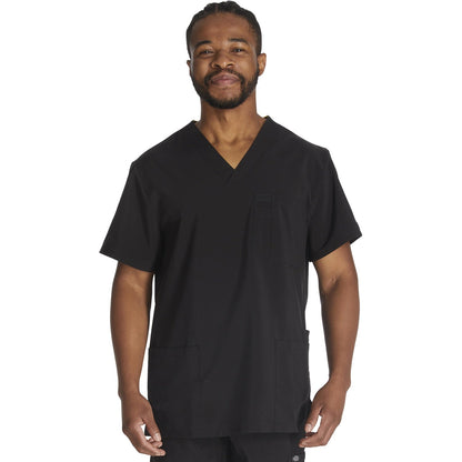 Men's EDS Essentials V-Neck Scrub Top - Black (BLK)