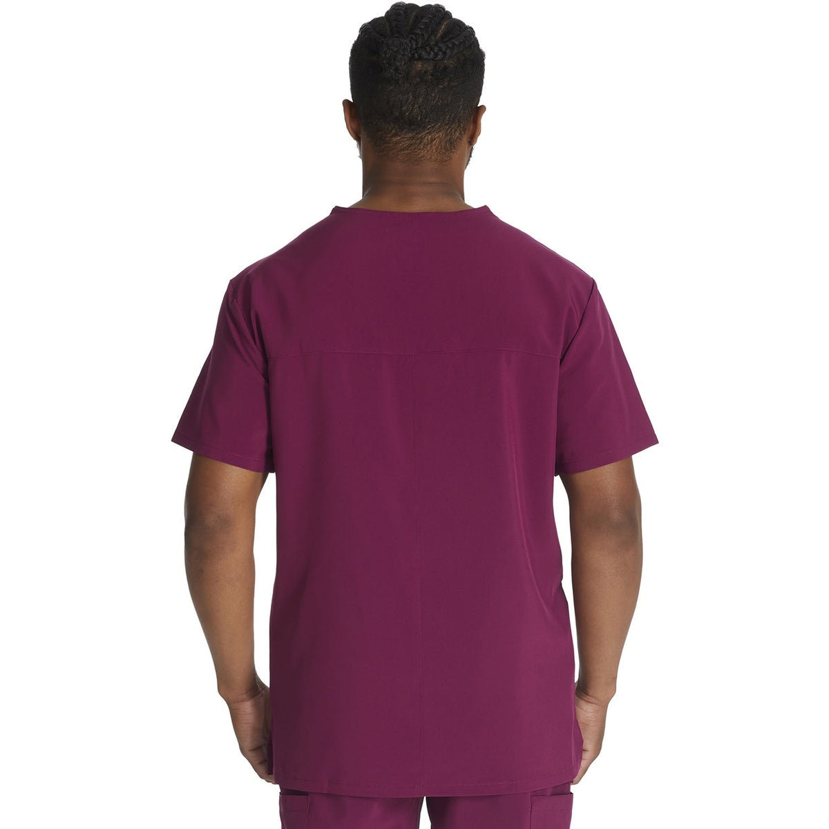Men's EDS Essentials V-Neck Scrub Top - Wine (WIN)