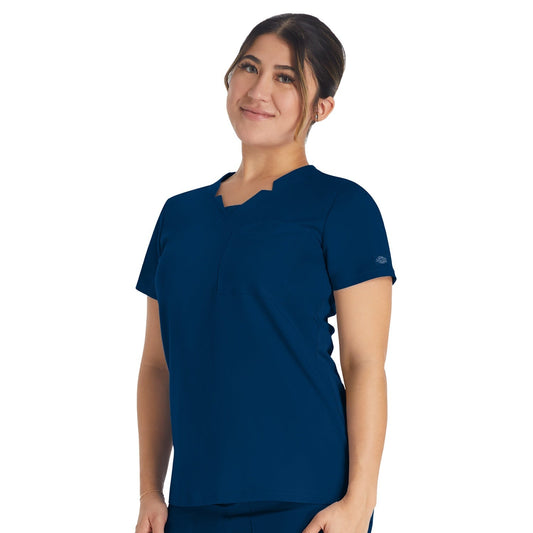 Women's Balance Notched V-Neck Scrub Top - NAVY (0NV)