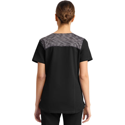 Women's Dynamix V-Neck Scrub Top - Black (BLK)