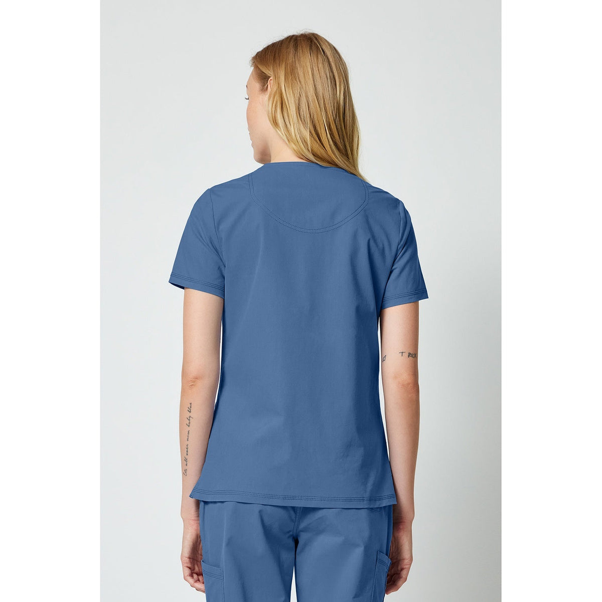 Women's Forge V-Neck Scrub Top - Stonewashed Vintage Blue (SVB)