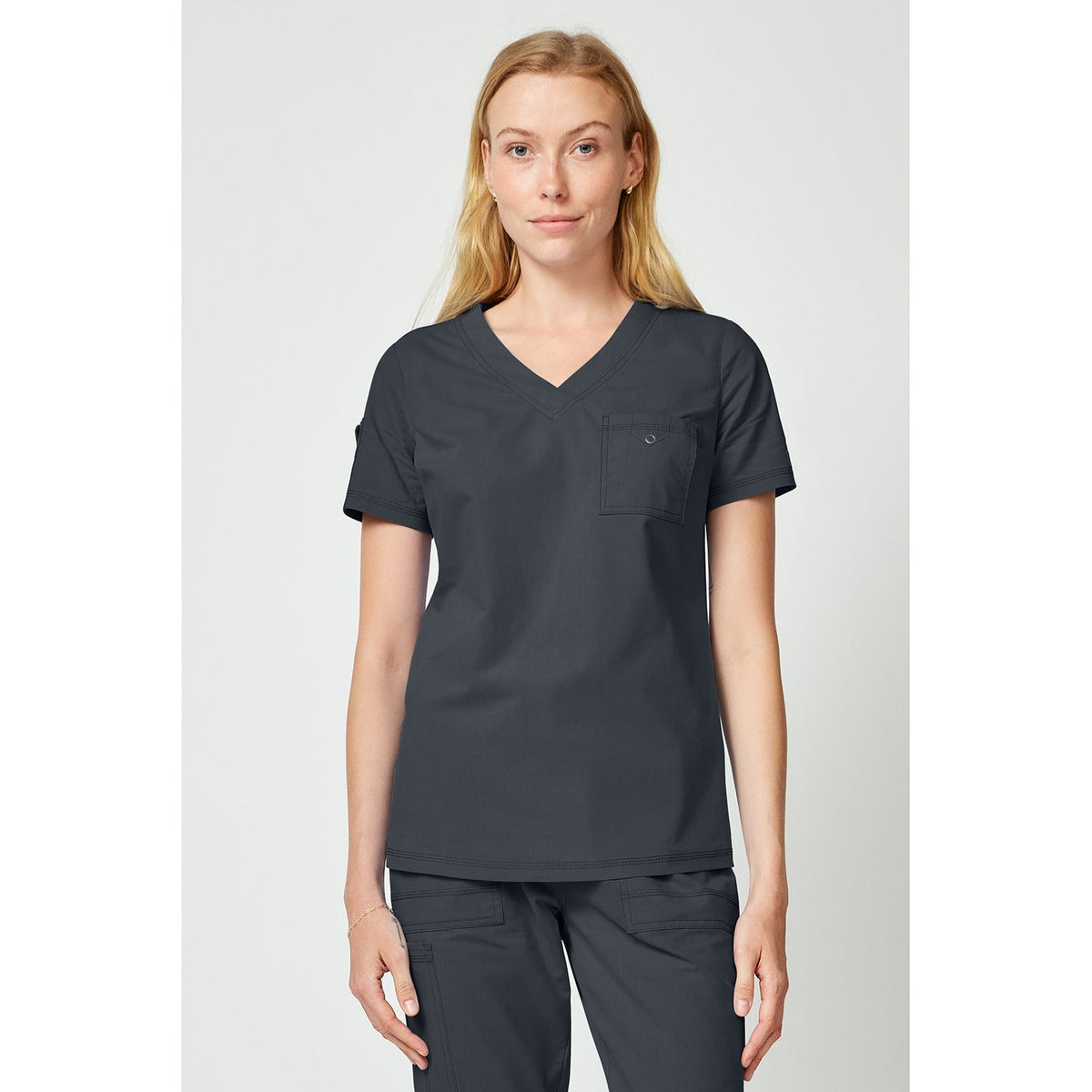 Women's Forge Tuck In Scrub Top - Pewter Gray (PEW)