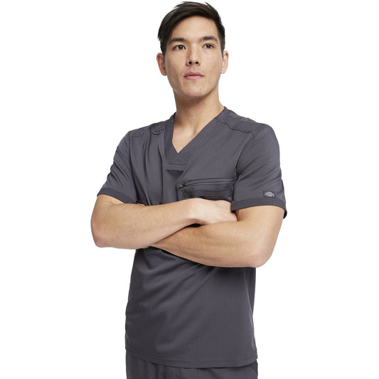Men's Balance Tuckable V-Neck Scrub Top - Pewter Gray (PEW)