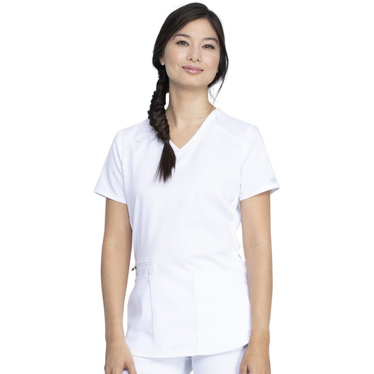 Women's Balance V-Neck Scrub Top - White (DWH)