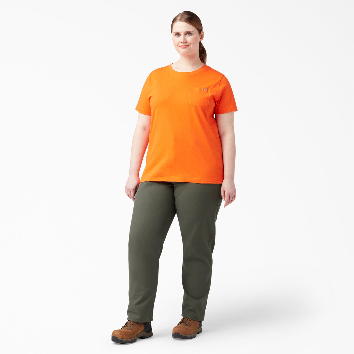 Women's Plus FLEX Relaxed Straight Fit Duck Carpenter Pants - Rinsed Moss Green (RMS)