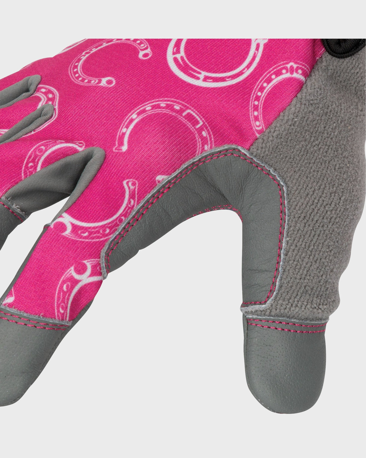 Lawn and Garden Work Gloves with Leather Palm - Hot Pink (C7R)