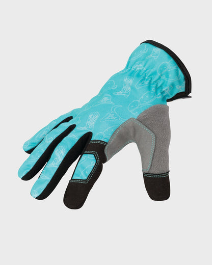 Lawn and Garden Work Gloves with Speedcuff - Teal (TL)