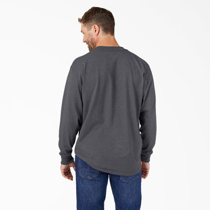 Heavyweight Heathered Long Sleeve Pocket T-Shirt - Charcoal Gray Heather (CGH)