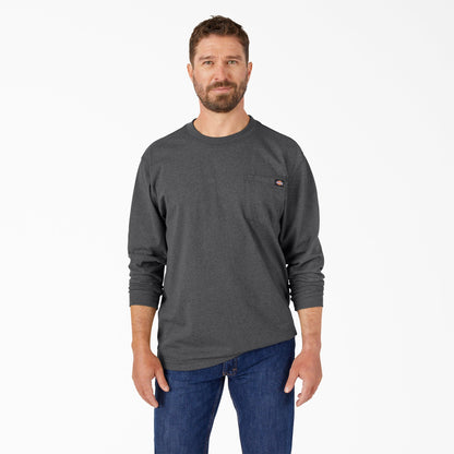 Heavyweight Heathered Long Sleeve Pocket T-Shirt - Charcoal Gray Heather (CGH)