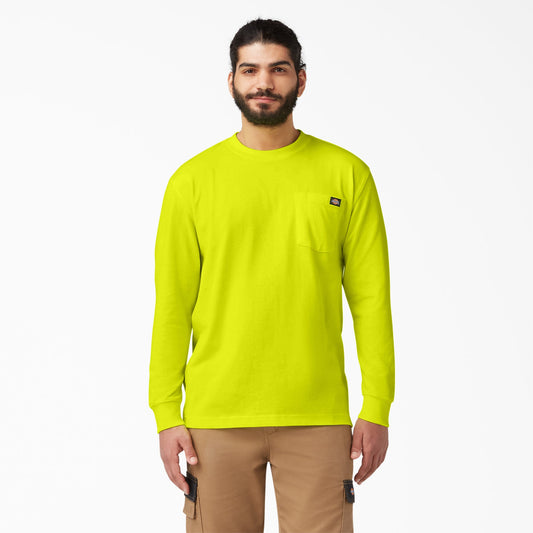 Heavyweight Neon Long Sleeve Pocket T-Shirt - Bright Yellow (BWD)