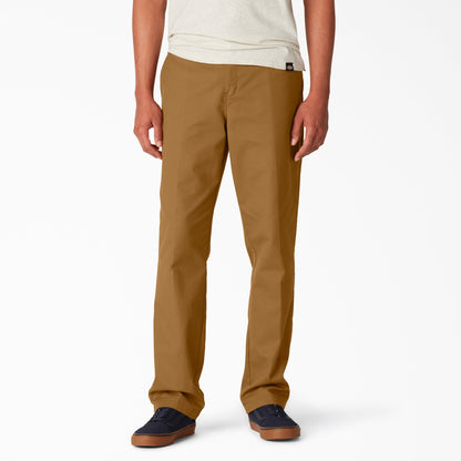 Dickies Skateboarding Slim Fit Pants - Brown Duck Contrast Topstitch (TSB)
