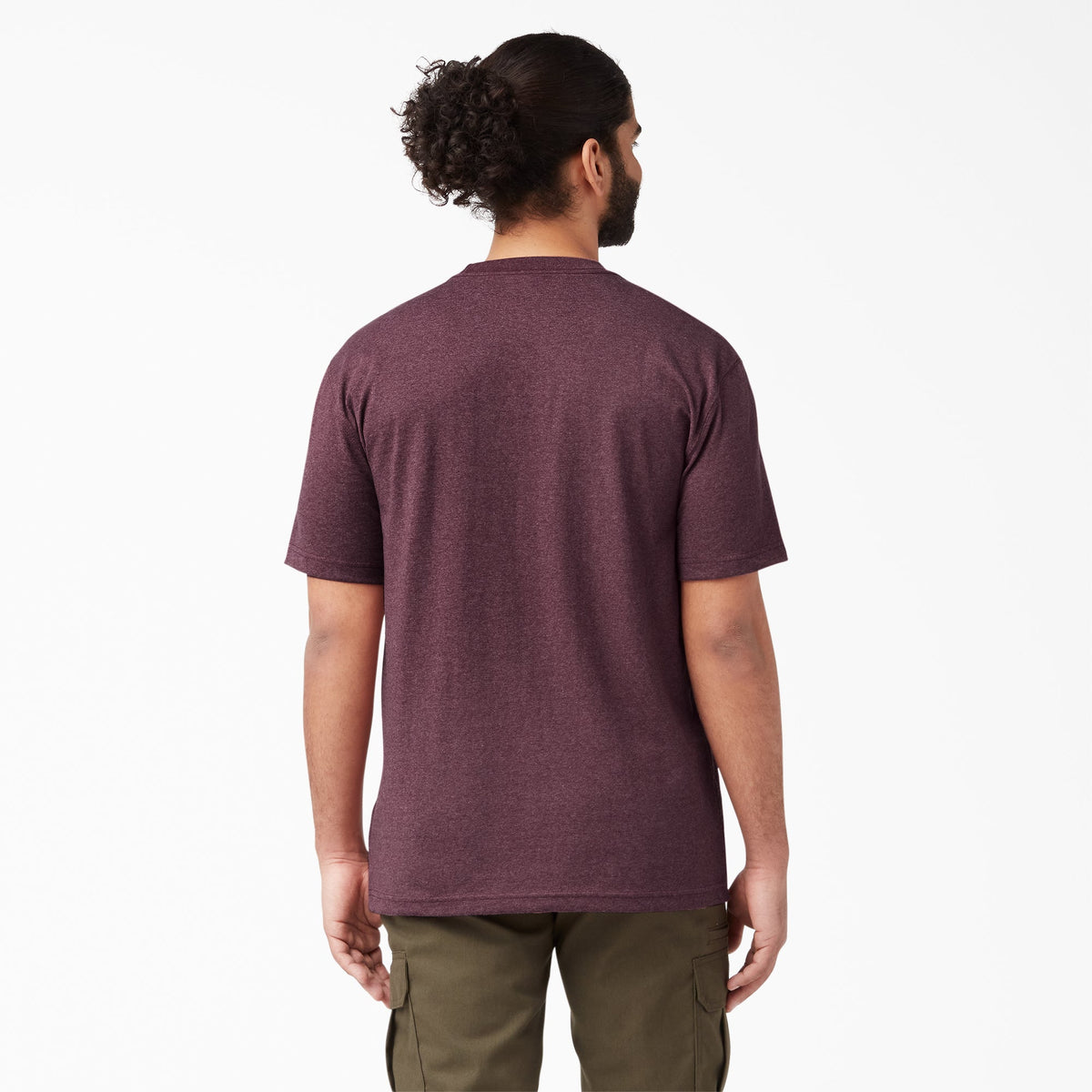 Heavyweight Heathered Short Sleeve Pocket T-Shirt - Burgundy Heather (BYD)