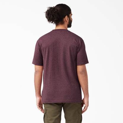 Heavyweight Heathered Short Sleeve Pocket T-Shirt - Burgundy Heather (BYD)