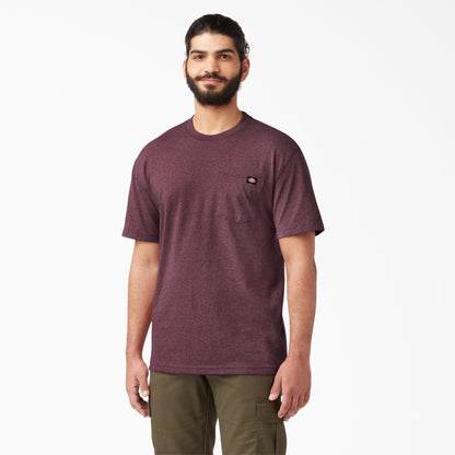 Heavyweight Heathered Short Sleeve Pocket T-Shirt - Burgundy Heather (BYD)