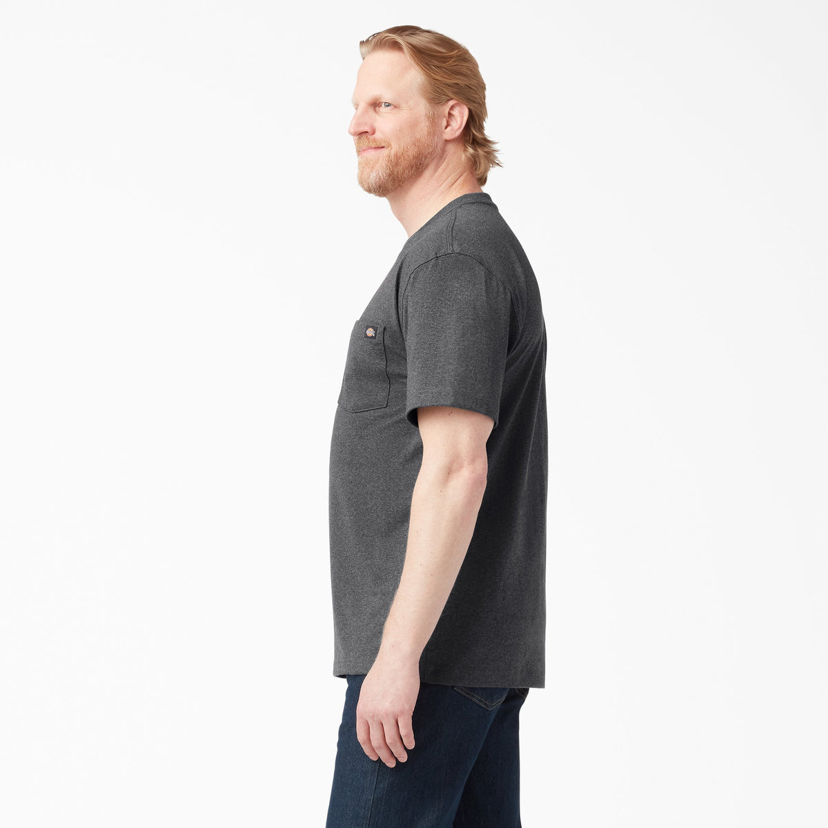 Heavyweight Heathered Short Sleeve Pocket T-Shirt - Charcoal Gray Heather (CGH)