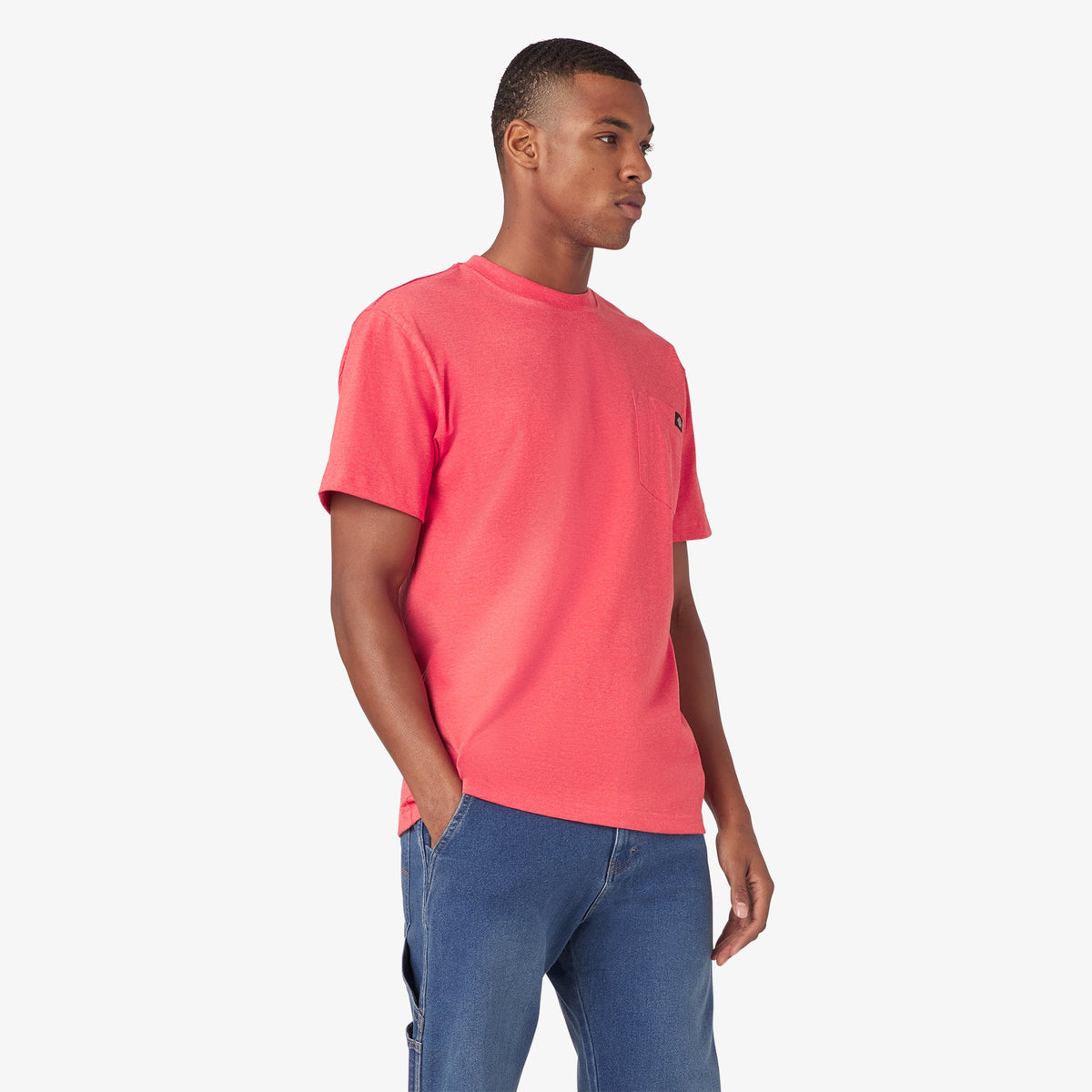 Heavyweight Heathered Short Sleeve Pocket T-Shirt - Coral Reef Heather (FCH)